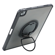 iPad Air 13 2024/2025/iPad Pro 12.9 2018/2020/2021/2022 TU3609 Bakgrunnsbelyst magnetisk tastaturveske med 360-graders roterende stativ - svart