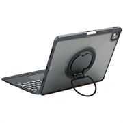 iPad Air 13 2024/2025/iPad Pro 12.9 2018/2020/2021/2022 TU3609 Bakgrunnsbelyst magnetisk tastaturveske med 360-graders roterende stativ - svart