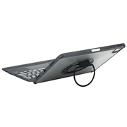 iPad Air 13 2024/2025/iPad Pro 12.9 2018/2020/2021/2022 TU3609 Bakgrunnsbelyst magnetisk tastaturveske med 360-graders roterende stativ - svart