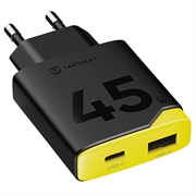 Tactical Minimi 45W AC GaN hurtiglader - USB-C, USB-A - svart / gul