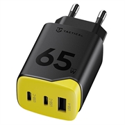 Tactical Minimi 65W AAC GaN hurtiglader - 2x USB-C, USB-A - svart / gul
