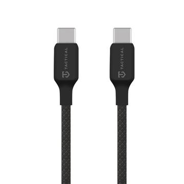 Tactical USB-C-kabel med stingtråd - 0.3m, 60W - svart