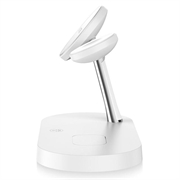 Tech-Protect A12 3-i-1 MagSafe trådløs lader 15 W med innebygd LED-lampe - hvit