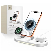 Tech-Protect A51 ArcticBoost 3-i-1 MagSafe-lader med aktiv kjøling - 25W Qi 2.2 - hvit