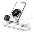 Tech-Protect A51 ArcticBoost 3-i-1 MagSafe-lader med aktiv kjøling - 25W Qi 2.2 - hvit