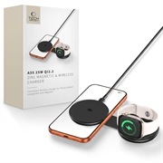 Tech-Protect A55 2-i-1 magnetisk/MagSafe trådløs lader 25W, Qi 2.2