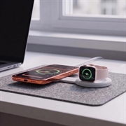 Tech-Protect A55 2-i-1 magnetisk/MagSafe trådløs lader 25W, Qi 2.2 - hvit