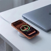 Tech-Protect A55 2-i-1 magnetisk/MagSafe trådløs lader 25W, Qi 2.2 - hvit