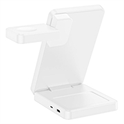 Tech-Protect A56 3-i-1 magnetisk/Magsafe trådløs lader 25W, QI2.2 – hvit