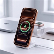 Tech-Protect A56 3-i-1 magnetisk/Magsafe trådløs lader 25W, QI2.2 – hvit