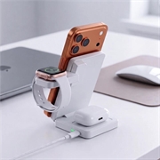 Tech-Protect A56 3-i-1 magnetisk/Magsafe trådløs lader 25W, QI2.2 – hvit