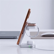 Tech-Protect A56 3-i-1 magnetisk/Magsafe trådløs lader 25W, QI2.2 – hvit