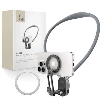 Tech-Protect AC200 MagSafe FPV-nakkefeste med 360-graders roterende hode, kameraadapter - krittgrå
