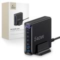Tech-Protect DC240W-GaN 6-ports skrivebordslader - 4xUSB-C, 2xUSB-A - svart