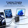 Tech-Protect DC240W-GaN 6-ports skrivebordslader - 4xUSB-C, 2xUSB-A - svart