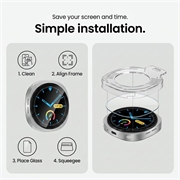 Samsung Galaxy Watch8/9 Tech-Protect Easy Set+ skjermbeskytter i herdet glass – 44mm – 2 stk. – Klar