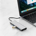 Tech-Protect HB04 9-i-1 USB-C-hubadapter med USB-A/HDMI/SD/TF-kortleser/USB-C 100W PD/3.5mm - plass grå