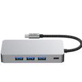 Tech-Protect HB05 9-i-1 USB-C-hubadapter med HDMI 4K 60Hz, SD/TF-kortlesere, USB-C 100W PD, RJ45 Ethernet, USB 3.0/2.0 - plass grå