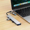 Tech-Protect HB06 9-i-1 USB-A/USB-C-hubadapter med USB 2.0, USB 3.0, SD/TF-kortlesere, 3.5mm lydkontakt, Type-C - plass grå