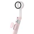 Tech-Protect L10S MagSafe Selfie Stick-stativ med Bluetooth-fjernkontroll - Rosa / Grå