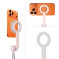 Tech-Protect L10S MagSafe Selfie Stick-stativ med Bluetooth-fjernkontroll - Rosa / Grå