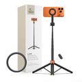 Tech-Protect L10S MagSafe Selfie Stick-stativ med Bluetooth-fjernkontroll - svart / oransje