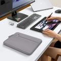 Tech-Protect bærbar PC-veske med tilbehørslomme – 15–16 tommer – krittgrå