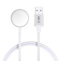 Tech-Protect MC02 UltraBoost magnetisk lader for Apple Watch med USB-A-kabel - 1m - Hvit