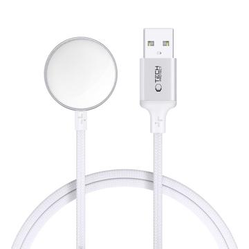 Tech-Protect MC02 UltraBoost magnetisk lader for Apple Watch med USB-A-kabel - 1m - Hvit