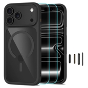 iPhone 17 Pro/18 Pro Tech-Protect MagOne MagSafe CC-deksel med 2 stk. Glass+ Beskyttelsesglass - svart / gjennomsiktig