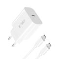 Tech-Protect NC20W USB-C-lader med Type-C-kabel - hvit
