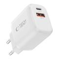 Tech-Protect NCA20 Dual-Port PD 20W/QC3.0-lader med Lightning-kabel - hvit