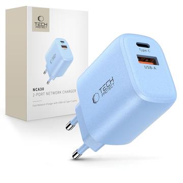 Tech-Protect NCA30 Dobbelportlader - 30W USB-C PD og 18W USB-A QC3.0