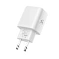 Tech-Protect NCA30 PD 30W/QC3.0-lader med to porter og USB-C-kabel - hvit
