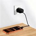 Tech-Protect NCA65W-GAN 65W vegglader med USB-C PD og USB-A QC3.0 - svart
