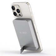 Tech-Protect PB15 LifeMag 10000mAh magnetisk trådløs powerbank med stativ - 15W - Grå