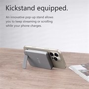 Tech-Protect PB15 LifeMag 10000mAh magnetisk trådløs powerbank med stativ - 15W - Grå