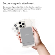 Tech-Protect PB15 LifeMag 10000mAh magnetisk trådløs powerbank med stativ - 15W - Grå