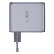 Tech-Protect PowerVision NC100W-GaN 100W lader med 3 porter - PowerView AI 2.0-skjerm - mørkegrå