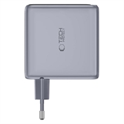 Tech-Protect PowerVision NC140W-GaN 140W lader med 4 porter - PowerView AI 2.0-skjerm - mørkegrå