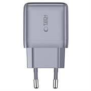 Tech-Protect PowerVision NC45W-GaN 45W USB-C-lader - PowerView AI 2.0-skjerm - mørkegrå