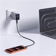Tech-Protect PowerVision NC45W-GaN 45W USB-C-lader - PowerView AI 2.0-skjerm - mørkegrå