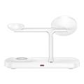 Tech-Protect QI15W-A45 3-i-1 magnetisk trådløs lader - Magsafe-kompatibel - hvit