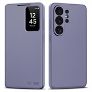Samsung Galaxy S26 Ultra Tech-Protect Smart Clear View Flip-etui med kortspor - Lilla