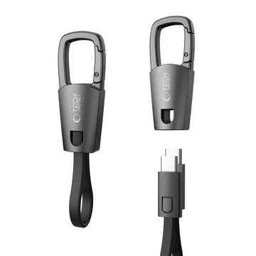 Tech-Protect UltraBoost DNA nøkkelring USB-C-kabel - 60W PD, 17cm - jerngrå