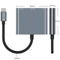 Tech-Protect V1 3-i-1 USB-C flerportshub - USB-A / USB-C / HDMI - grå