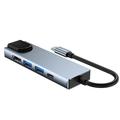 Tech-Protect V3 5-i-1 USB-C-hub - HDMI, Gigabit-LAN, USB 3.0/2.0, 100W USB-C - Grå