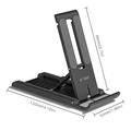 Tech-Protect Z5 sammenleggbar aluminiumsholder for smarttelefoner, nettbrett og e-lesere - 4" - 8.3" - Svart