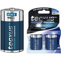 Tecxus LR20/D alkaliske batterier 1.5V - 2 stk.