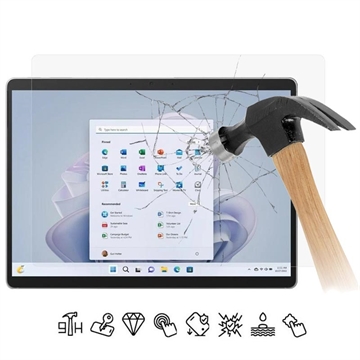 Microsoft Surface Pro 10 Beskyttelsesglass - 9H, 0.3mm - Case Friendly  - Klar